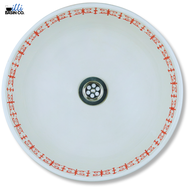 Moroccan Grid Basin I Red Wine - Image 3