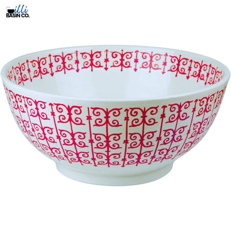 Moroccan Grid Basin I Red Wine - Image 2